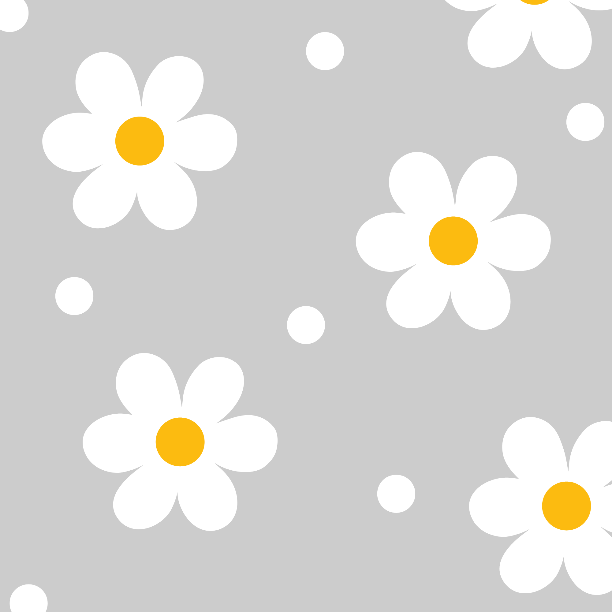 Textilní samolepka na zeď - Sedmikrásky a tečky - Daisy